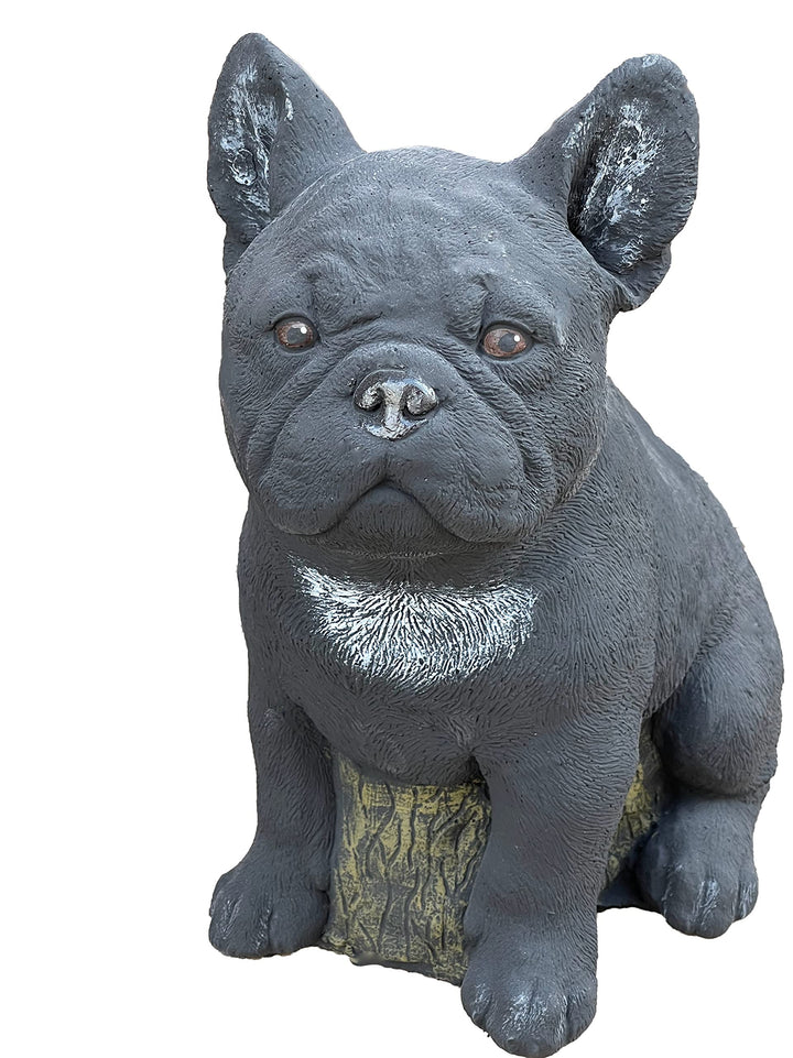 Stone and Style Steinfigur Frenchie schwarz Französische Bulldogge frostfest