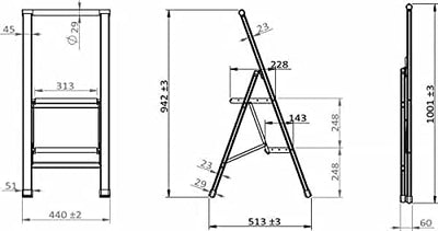 WENKO Leichte Aluminium Trittleiter mit 2 Stufen für 50 cm höheren Stand, rutschsichere XXL-Stufen,