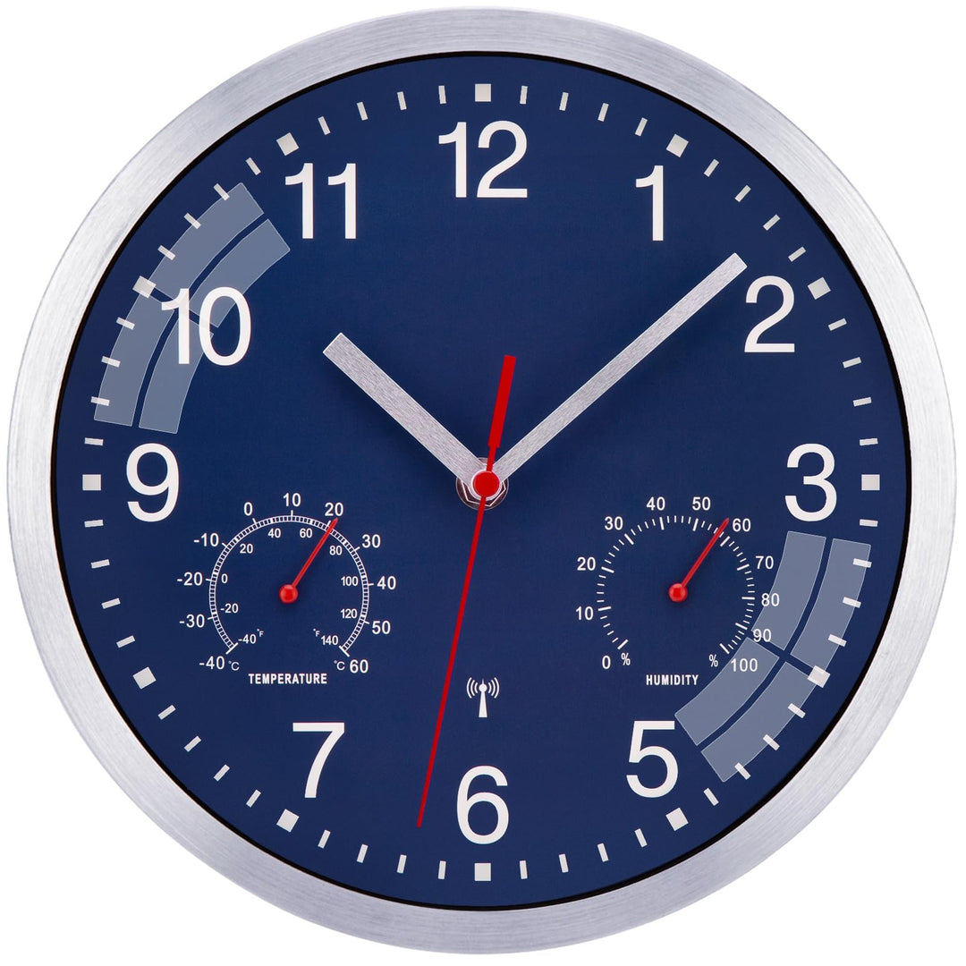 25cm Funkuhr Wanduhr Ohne TickgeräUsche Lautlos Quarz Batterie Betriebene Gross Wanduhr Einfach zu L