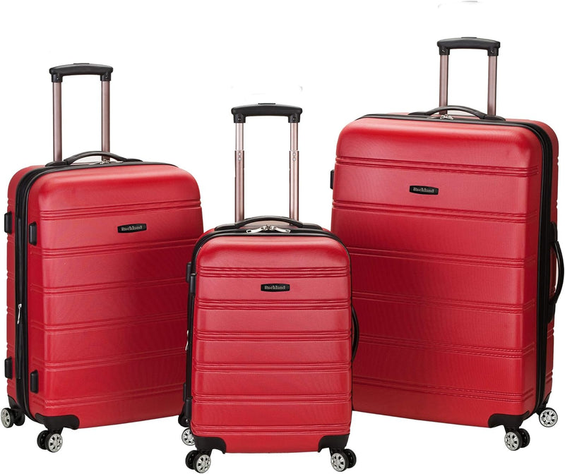 Rockland Melbourne Hartschalen-Koffer, erweiterbar, rot (Rot) - F160-RED, 3-Piece Set (20/24/28) 3-P