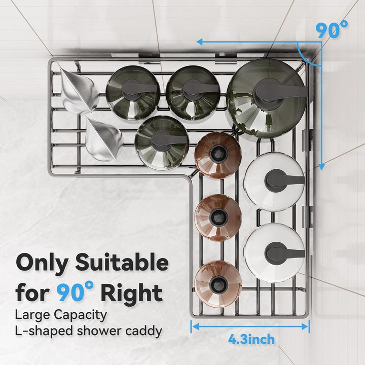 3 Stück Duschablage ohne Bohren, Duschablage Ecke mit Haken, Badezimmer Organizer, Shampoo Halterung