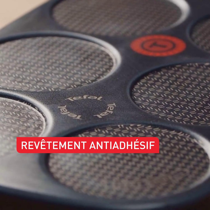 Tefal Crêpier Gourmet PY901BF1 Elektrischer Crêpes-Topf, 6 Ausgaben, Antihaftbeschichtung, einfache