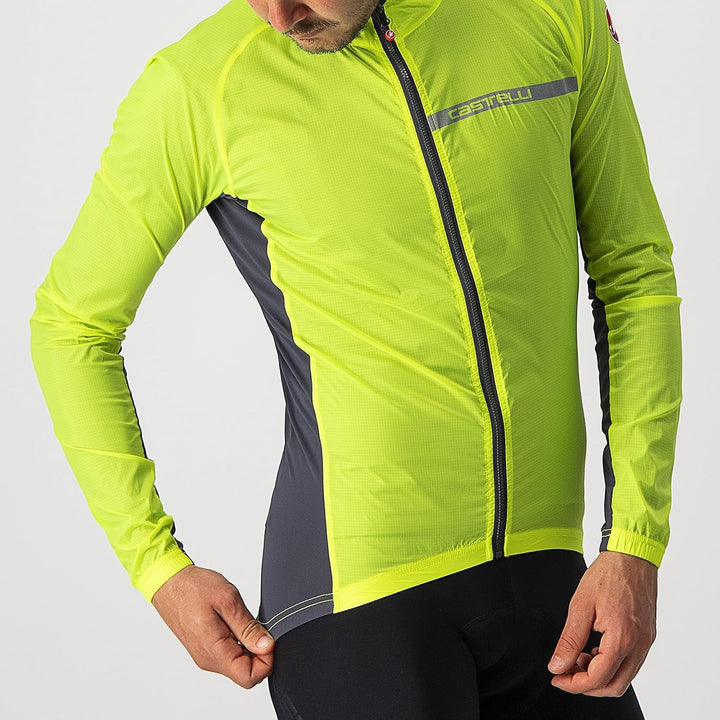 CASTELLI Herren Squadra Stretch Jkt Jacket L Gelbes Fluo/Dunkelgrau