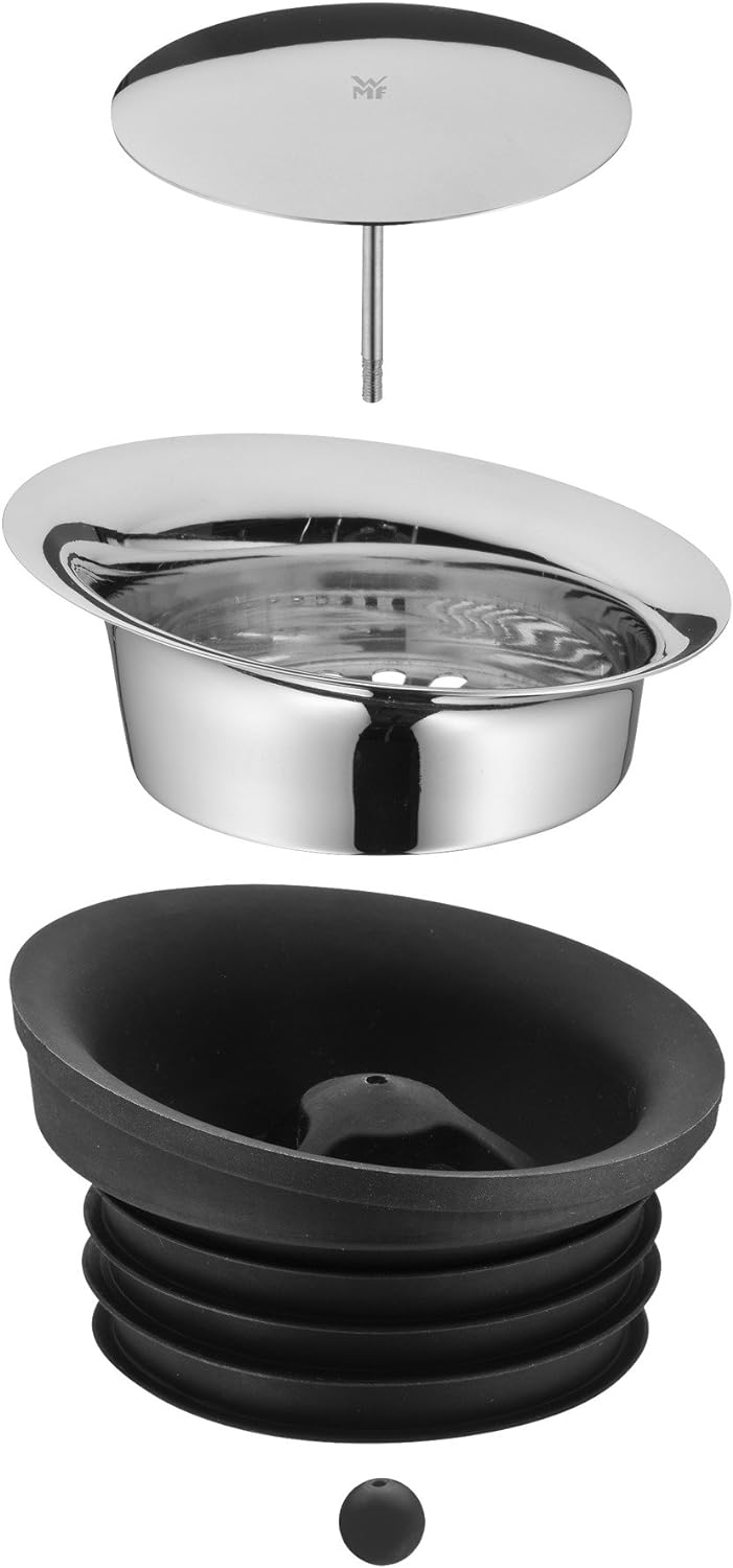 WMF Basic Wasserkaraffe mit Griff 1,5 liter, Glaskaraffe mit Deckel 1,5 l, Silikondeckel, CloseUp-Ve