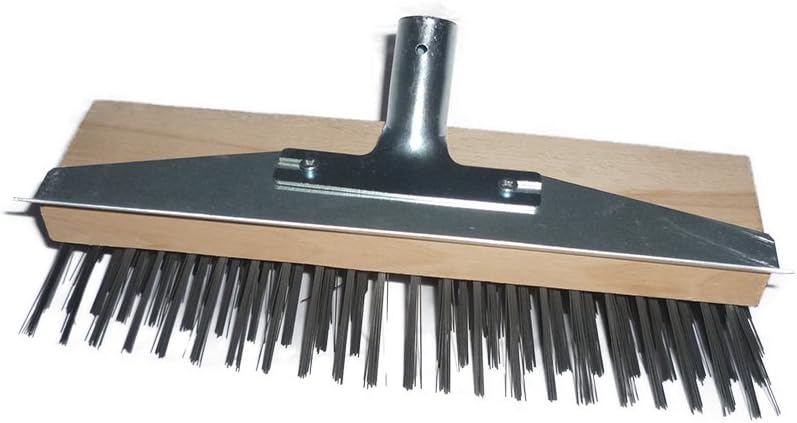 Drahtbesen 30 cm mit Schabekante, 28 mm Metallhalter, Schneebesen, Kratzbesen, Laubbesen