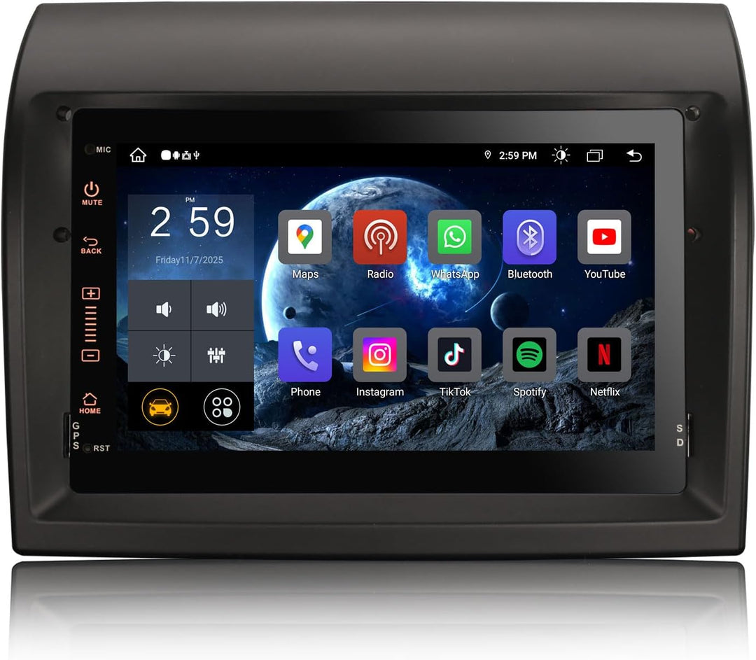 Erisin 8-Kern 4GB RAM 64GB ROM Android 11 Autoradio Bluetooth für FIAT Ducato Citroen Jumper Peugeot