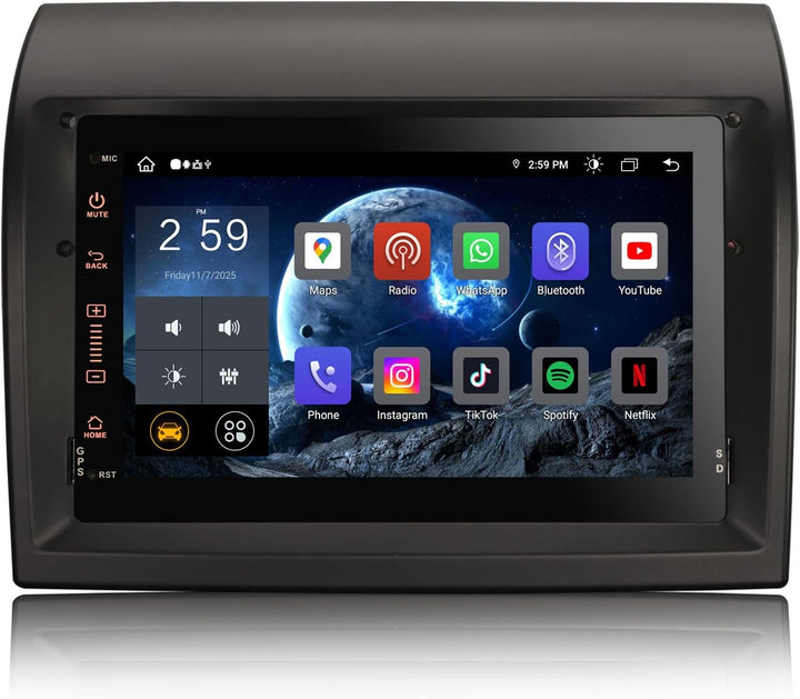 Erisin 8-Kern 4GB RAM 64GB ROM Android 11 Autoradio Bluetooth für FIAT Ducato Citroen Jumper Peugeot