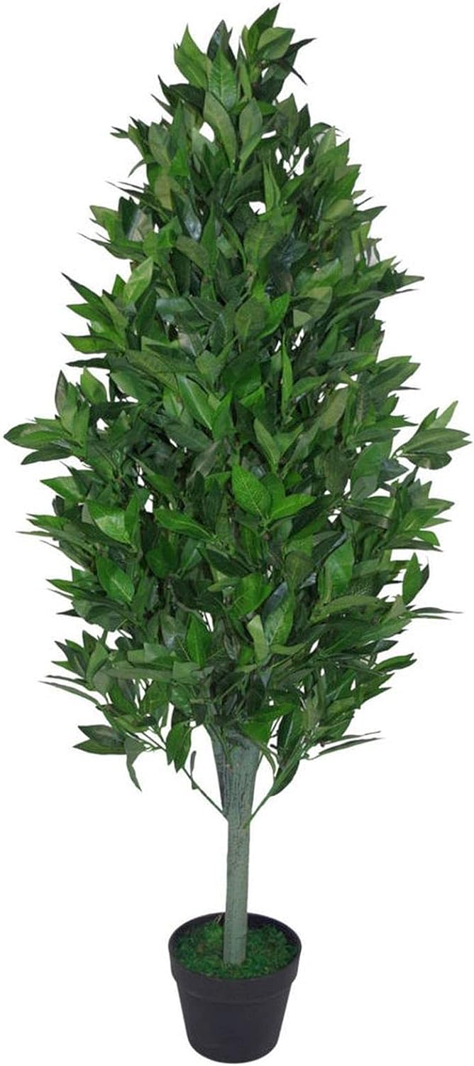 Leaf Realistische künstliche Lorbeerkapfen, 2 Stück, Lorbeer-Formschnitt 120 cm Grüner Kegel, 120 cm