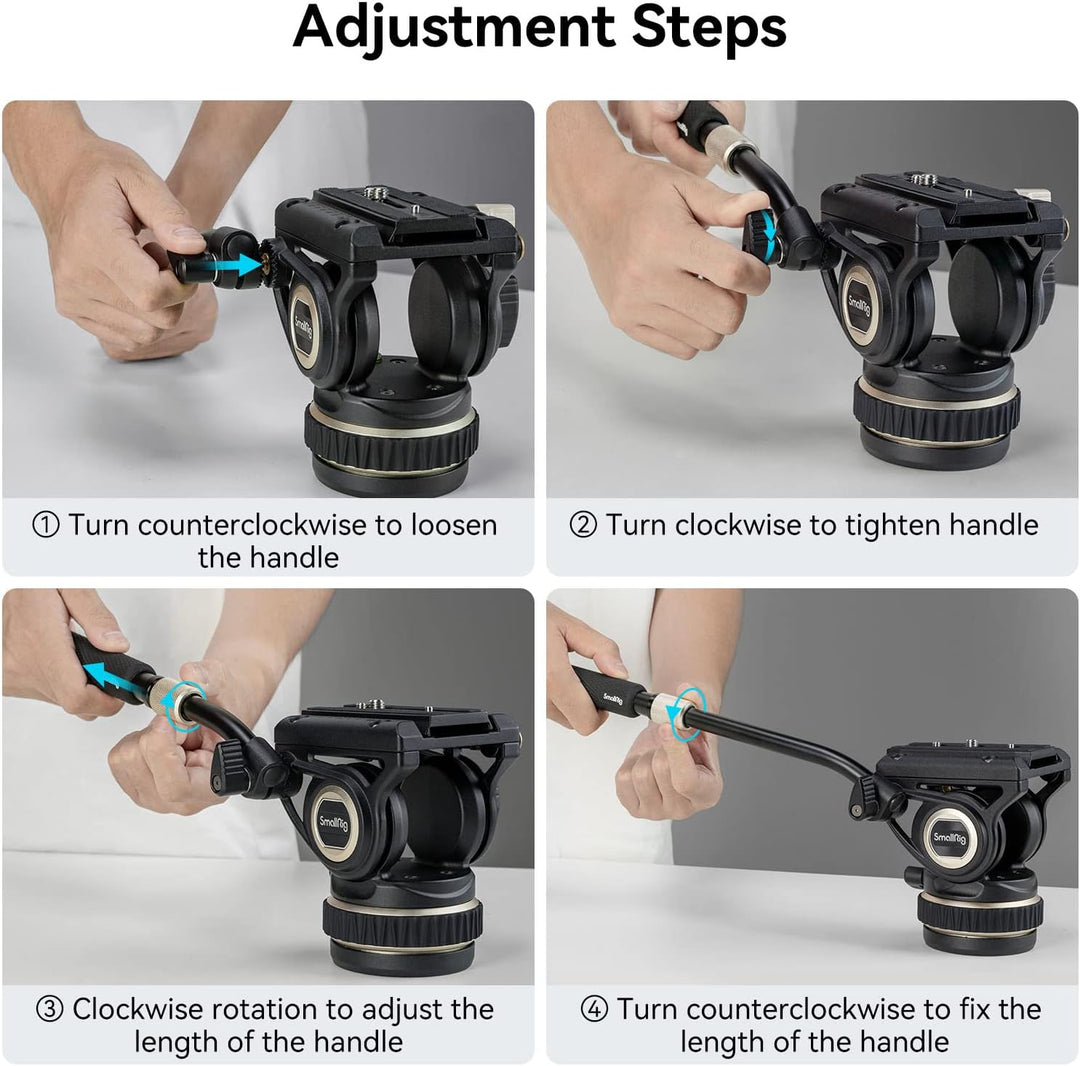 SmallRig Stativ Fluid Videokopf, mit Schnellwechselplatte für Manfrotto und für DJI RS 2 / RS 3 / RS