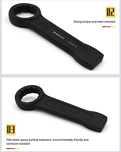 WEDO Schlag-Ringschlüssel,40 Chromstahl Ring-Maulschlüssel,Schraubenschlüssel,SW 60mm,Länge 274mm,Ri