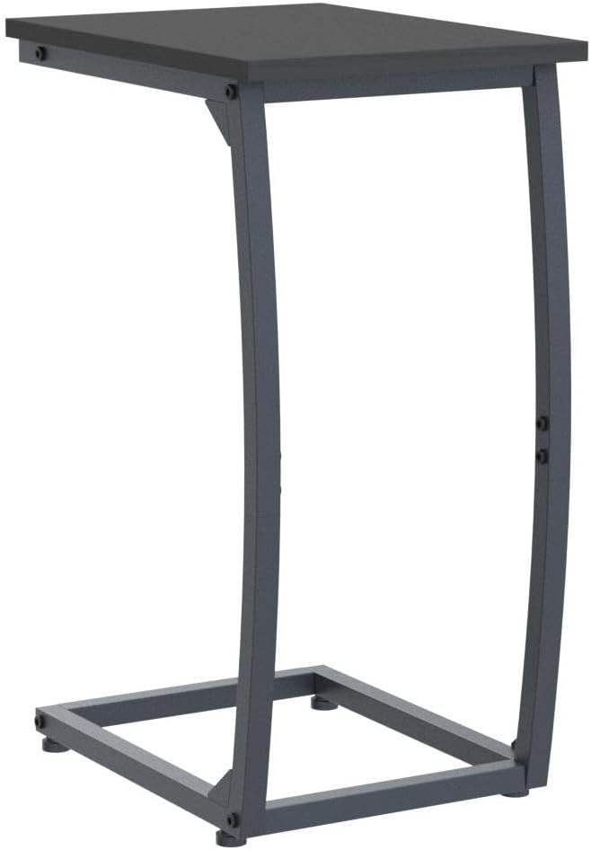 C-förmiger Beistelltisch, Kleiner Sofatisch mit Metallrahmen für Wohnzimmer, Schlafzimmer, kleine Rä