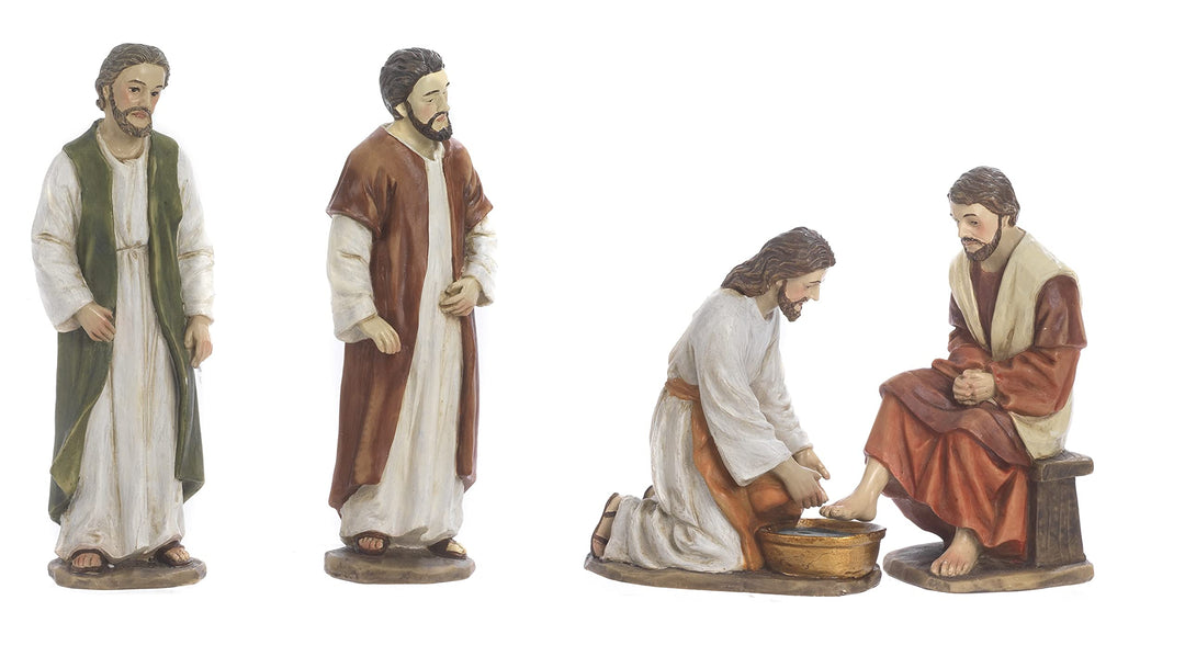 Set Statuen Krippe Ostern Via Crucis Lavendel Füsse 12,5 cm 4 Themen aus Harz