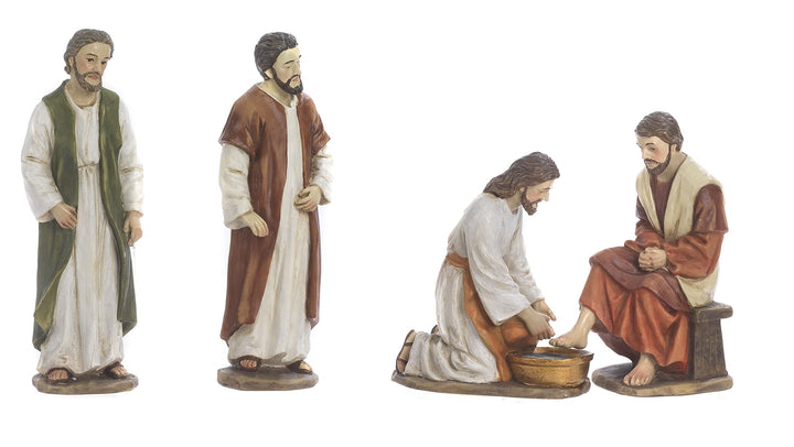 Set Statuen Krippe Ostern Via Crucis Lavendel Füsse 12,5 cm 4 Themen aus Harz