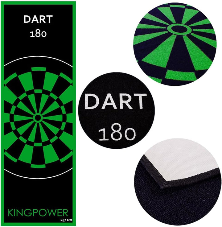Kingpower Dartteppich mit Abwurflinie, Dart Zubehör mit Motiv, Dartmatte mit Oche, pflegeleichter Te