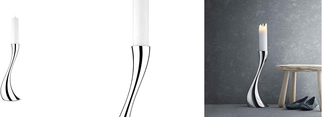 Georg Jensen Cobra Boden Kerzenhalter, Steel Silver, S