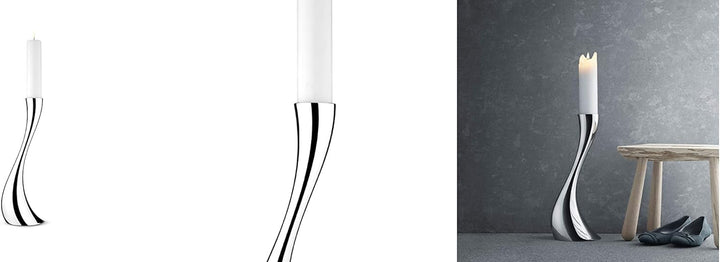 Georg Jensen Cobra Boden Kerzenhalter, Steel Silver, S