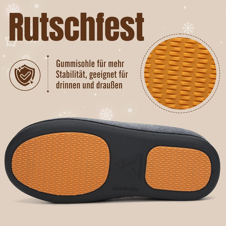 Mishansha Herren Damen Warme Hausschuhe Winter Memory Foam Plüsch Pantoffeln rutschfest Slippers,Gr.