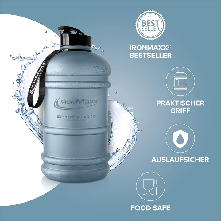 IronMaxx Water Gallon - Matt Kyanite Blue 2200ml | BPA & DEHP frei | auslaufsichere Trinkflasche mit