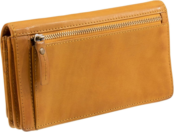 Maitre - steinbach immine purse lh14f Lila 18,00X9,00X0,00 CM Farbe:gelb / Material:cotton,cow Leath