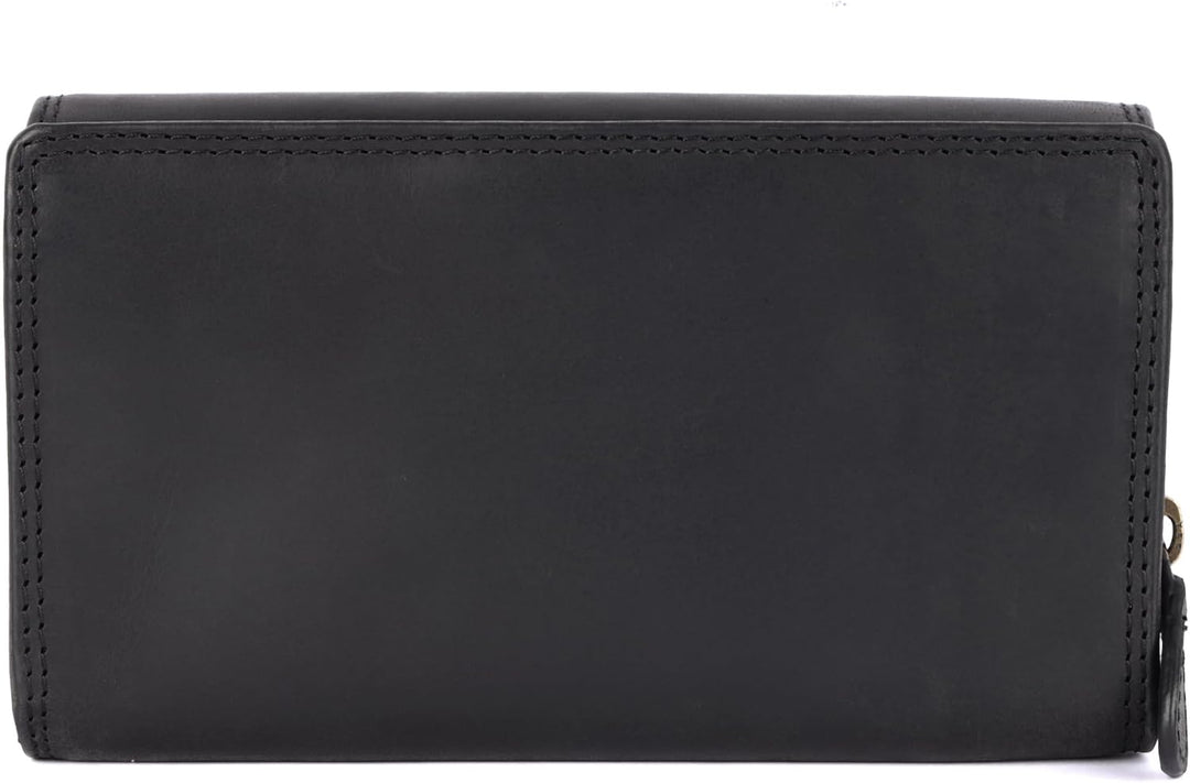 Benthill Geldbörse Gross Echt-Leder - Damen XL Portemonnaie mit RFID Schutz - Frauen Vintage Geldbeu