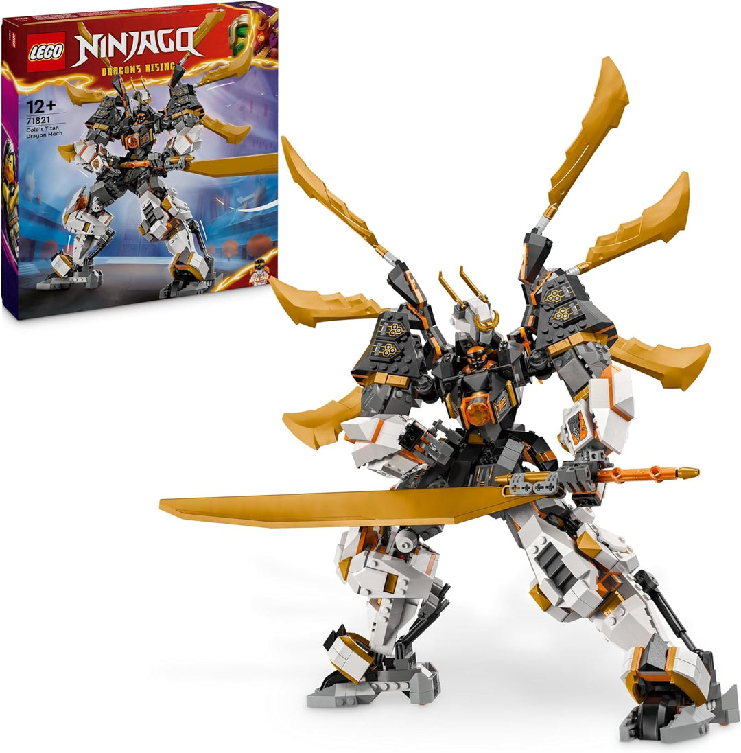 Lego NINJAGO Coles Titandrachen-Mech, Abenteuer Spielzeug für Kinder, Ninja Spielset mit 1 Minifigur