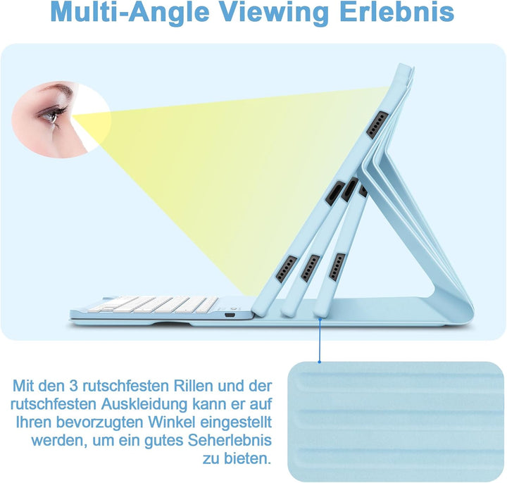 Bettdow für Samsung Galaxy Tab S10+/S10 Plus Tastatur Hülle, QWERTZ Layout Abnehmbarer Beleuchtete T