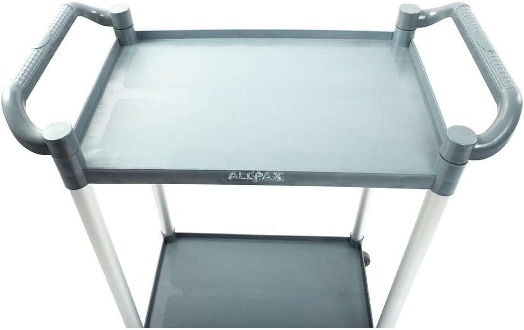 Servierwagen Kunststoff mit Rollen - 2 Böden - Tragfähigkeit 50 kg pro Boden - 80 x 43 x 96 cm - Tra