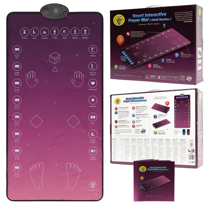 My Salah Mat für Erwachsene – Pinker Smart Gebetsteppich Elektronisch Erwachsene zum Lernen von Sure