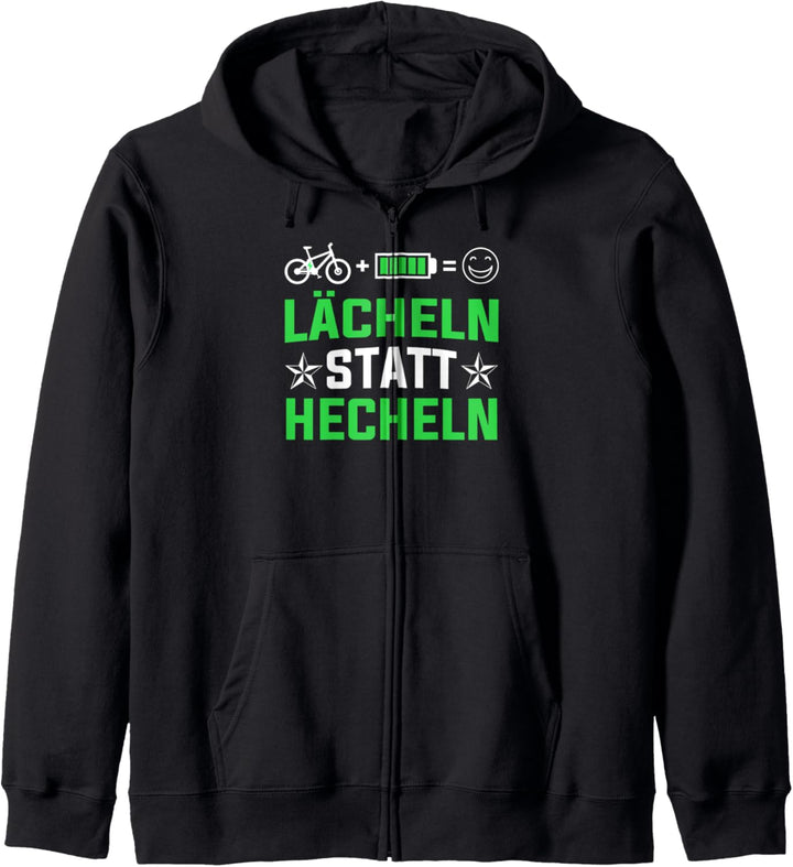 Lächeln statt Hecheln Downhill Spruch Radfahrerin Kapuzenjacke
