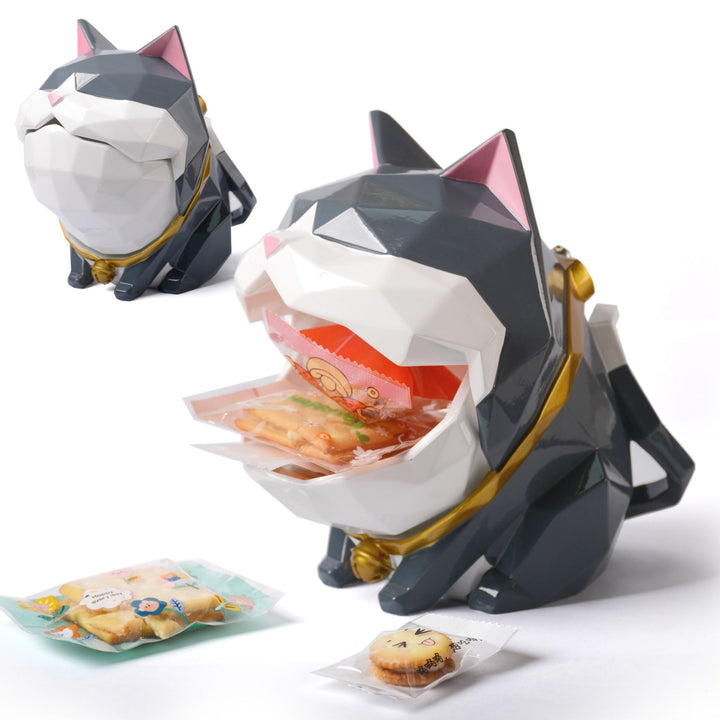 HAUCOZE Keksdose Katze Vorratsdose Tier Deko Moderne Skulptur Wohnzimmer Ornament Geschenk Polyresin