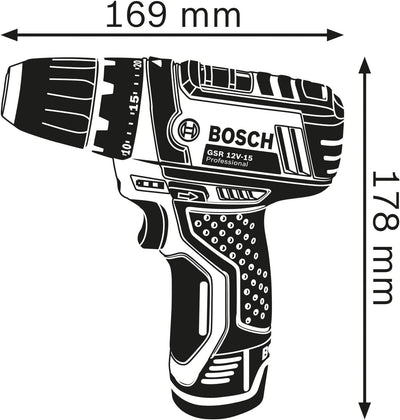 Bosch Akku-Bohrschrauber GSR 12V-15 / 1x 2,0 Ah Akku