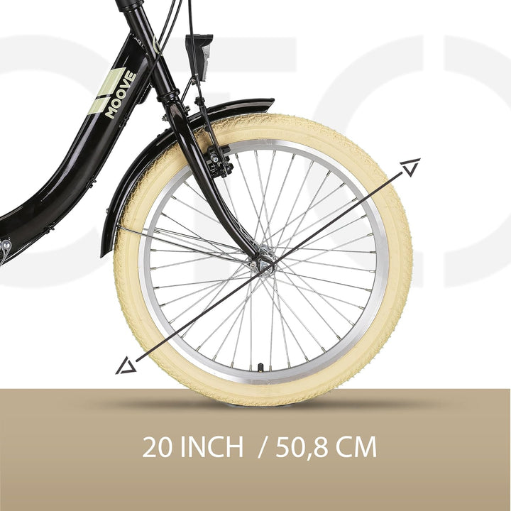 PACTO Nine - Hollandrad Komfortables Klappfahrrad 27cm Stahlrahmen Bike 20 Zoll Bicycle Shimano Nexu