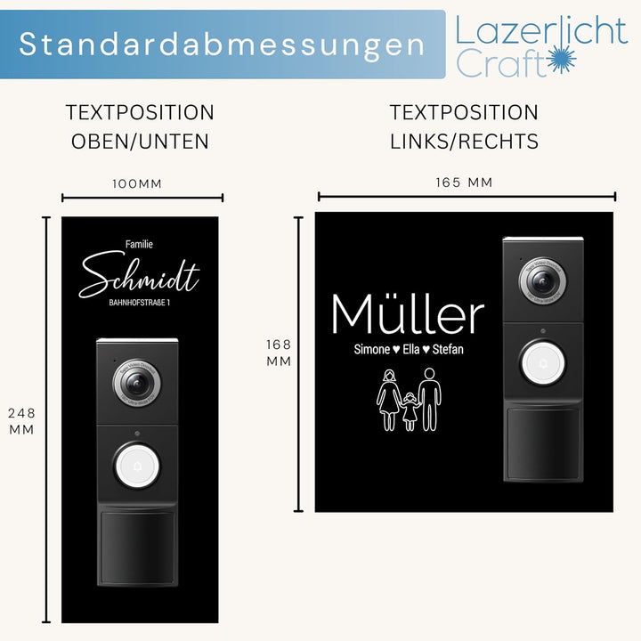Klingelschild für Tapo D205, D235, D210 und D230S1 Video-Türklingel | Schwarz, Anthrazit oder Grau |