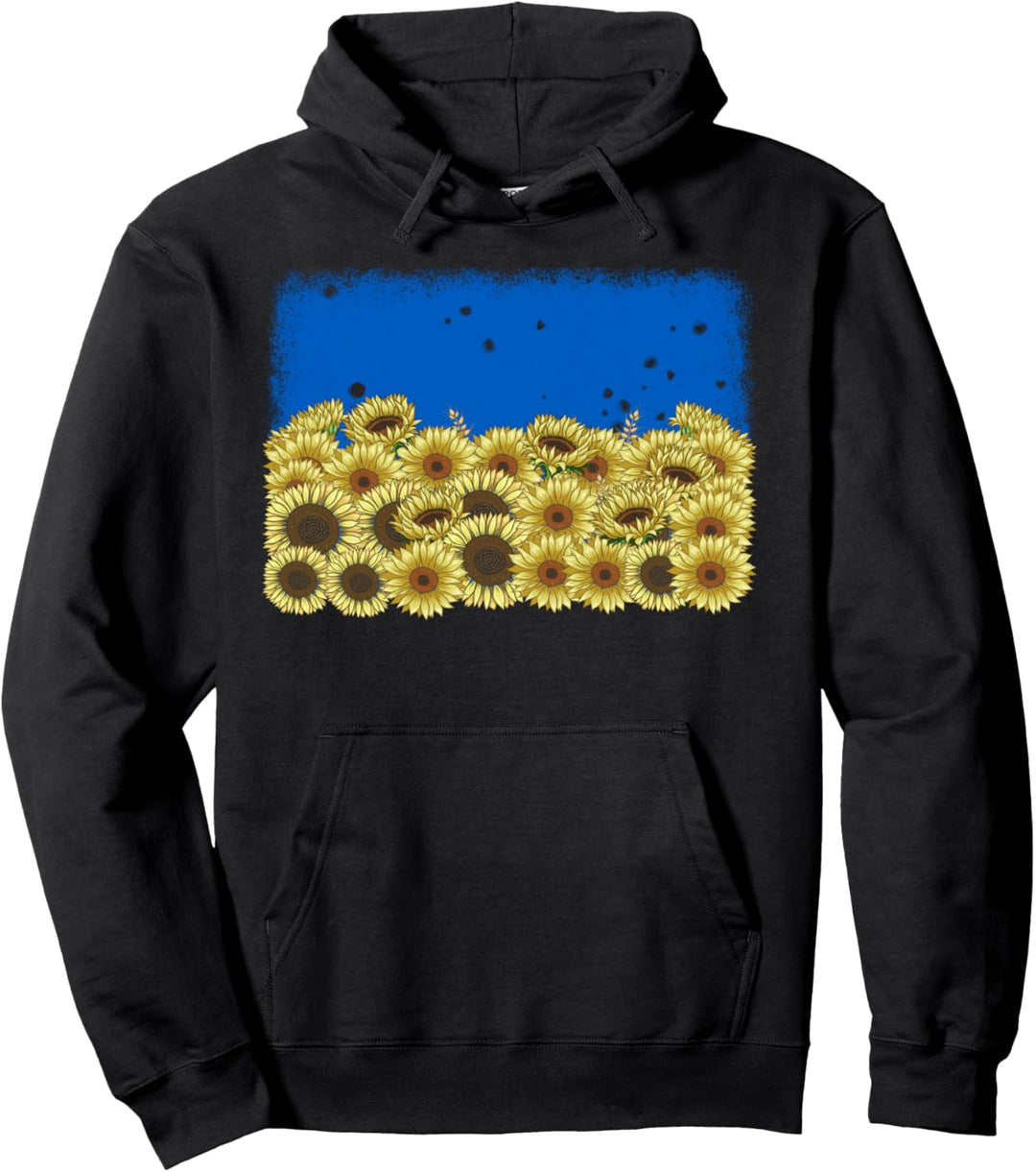 T-Shirt mit Sonnenblumen-Flagge, niedlich, florales Vintage-Stil, Ukraine Pullover Hoodie