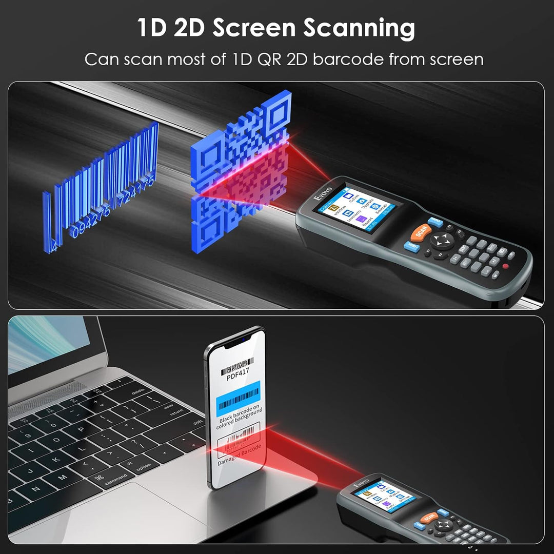 Eyoyo 2D Inventar Scanner Datensammler, tragbarer QR 1D Wireless Barcode Scanner, Handheld Data Term