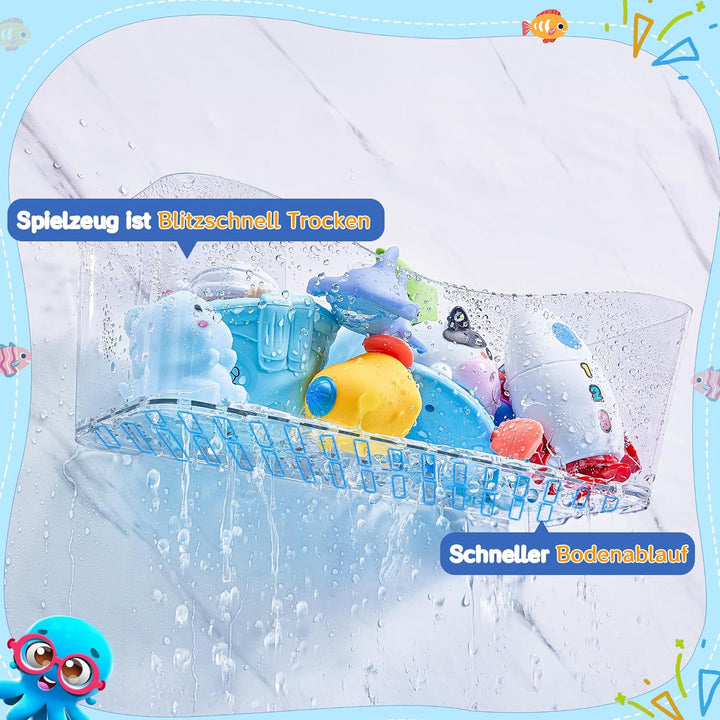 Antimbee Badewannenspielzeug Aufbewahrung Grosse, 2 Stück Duschablage Ohne Bohren, Shower Caddy Dusc
