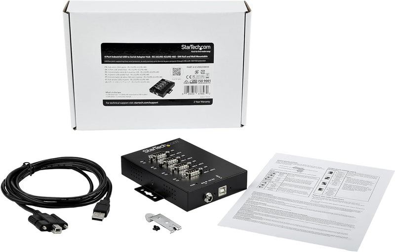 StarTech.com 4 Port industrieller USB auf RS232/ 422/ 485 Serieller Adapter - 15kv ESD Schutz - USB