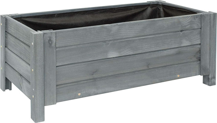 BOGATECO Pflanzkasten Pflanzkübel aus Holz | 80 x 38 cm | Anthrazit | Blumen-Topf Perfekt für Garten