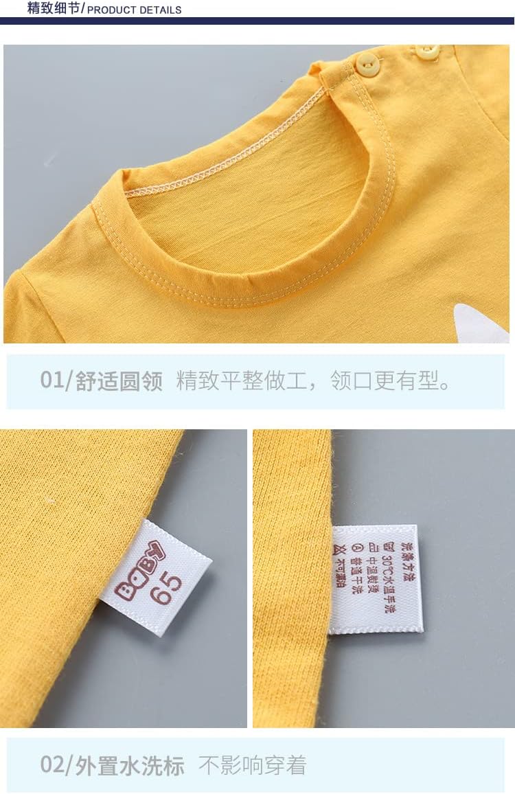 Baby Mädchen 3er Set Kurzarm Shorts T-Shirts Halbarm,6er Pack （Mit/Ohne Schulterschnalle） 6-18 Monat