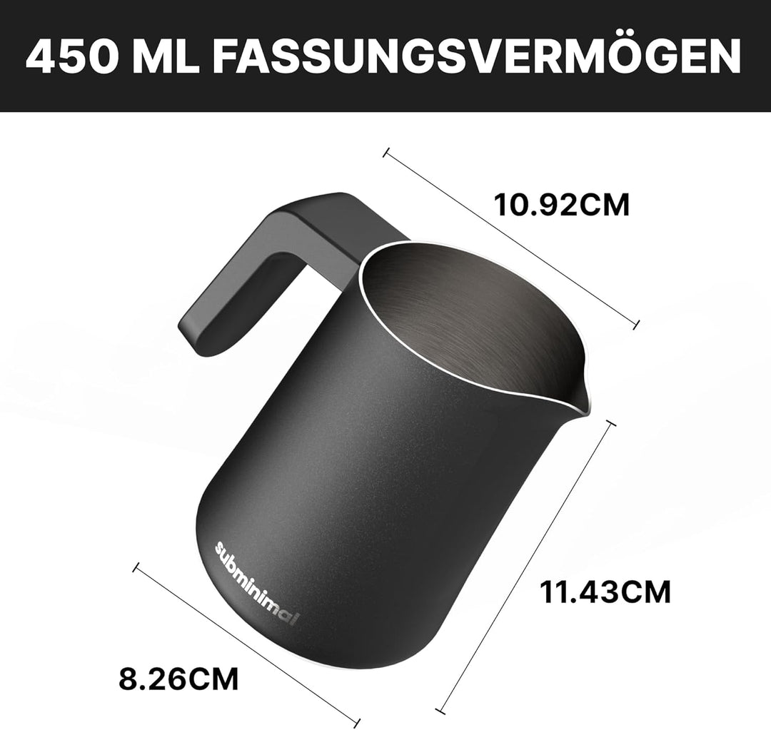 Subminimal FlowTip Barista Milchkännchen | Kochfeld Milchschaum Kännchen für Premium-Kaffeegetränke