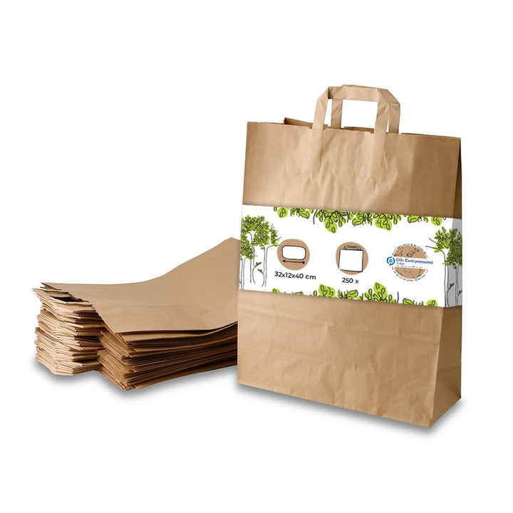 BIOZOYG Umweltschonende Papier Tragetaschen gross I Papiertüten Geschenktüten Papiertragetaschen bio