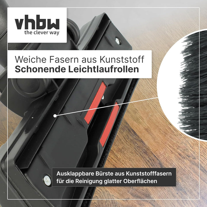 vhbw Bodendüse Typ 2 für Teppiche kompatibel mit Rowenta Staubsauger mit 32 mm Rundanschluss