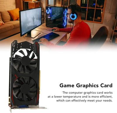 Goshyda Gaming-Grafikkarte, GTX1050Ti 4 GB DDR5 128 Bit DVI VGA HDMI-Schnittstelle, Computer-Grafikk