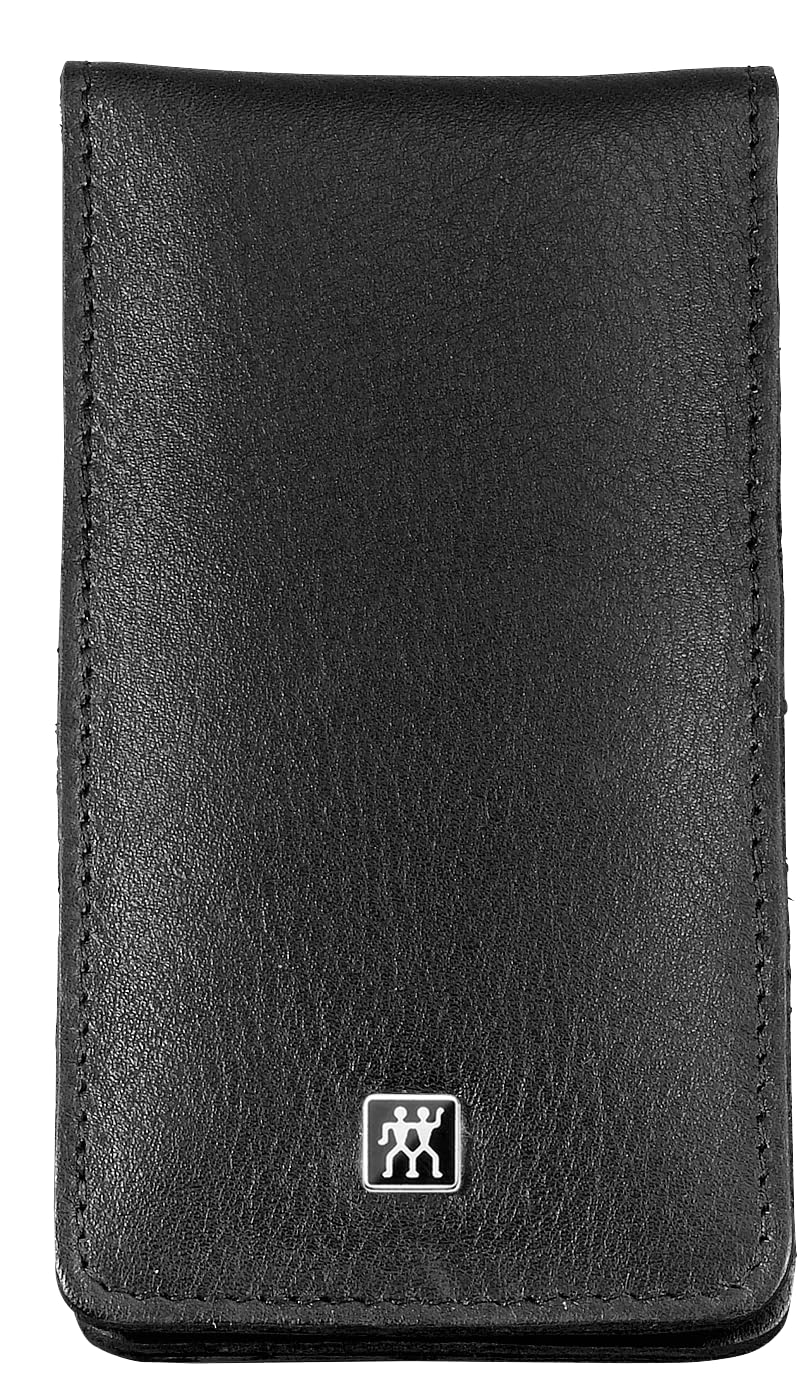 ZWILLING Maniküreset und Pediküreset Nagelpflege aus Echtleder mit Druckknopf, 4-teilig, schwarz 4-T