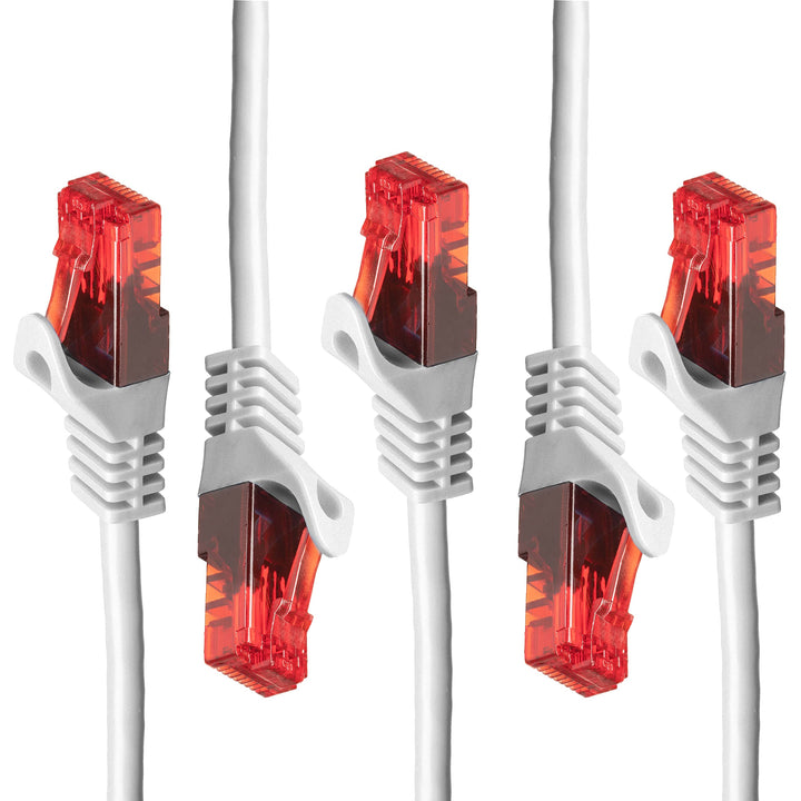 BIGtec - 5 Stück - 50m Gigabit Netzwerkkabel Patchkabel Ethernet LAN DSL Patch Kabel weiss (2x RJ-45