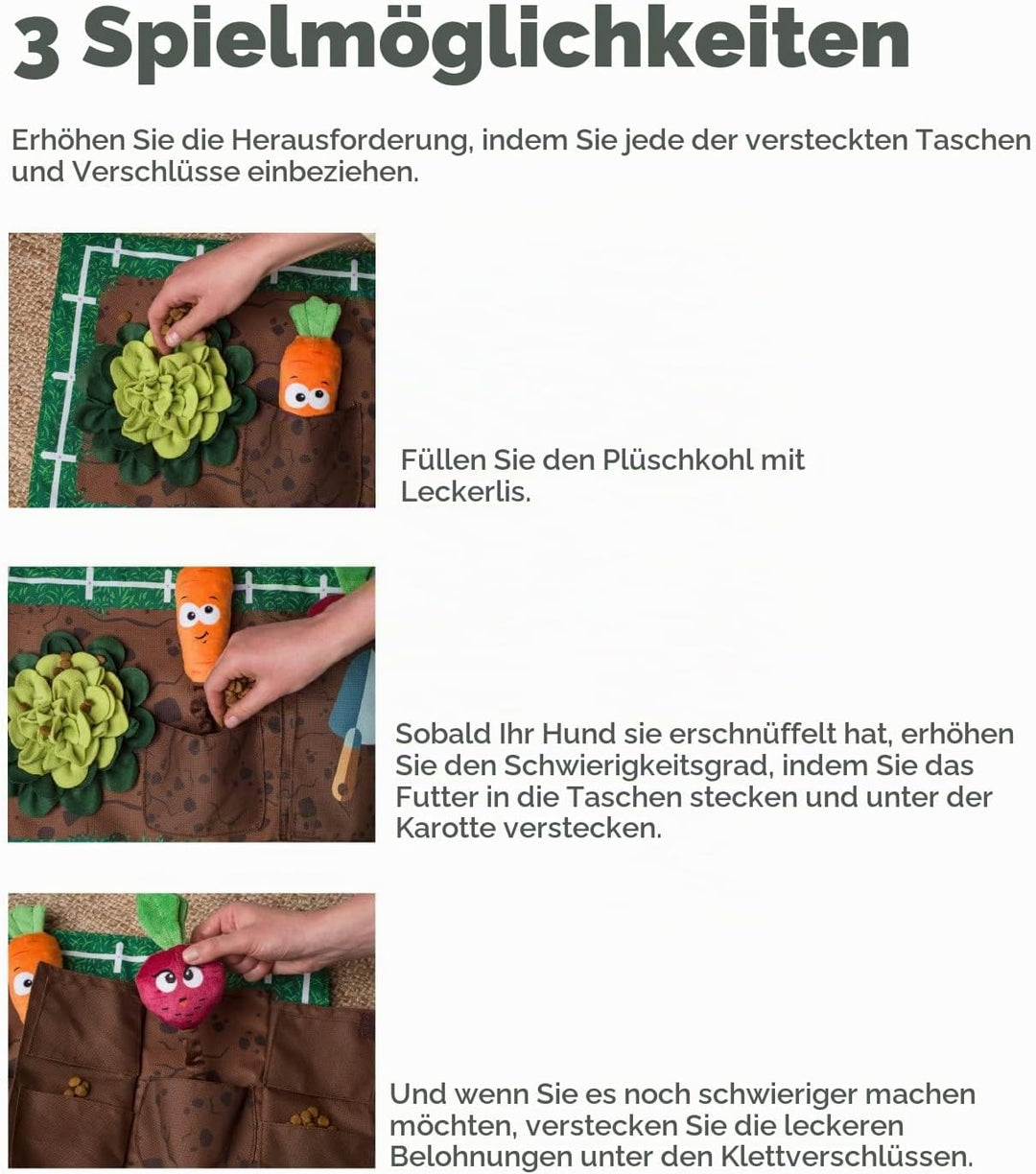 Outward Hound Nina Ottosson Activity Matz Garden Game - Spielmatte für Hunde - plüschig &amp; unterhalts