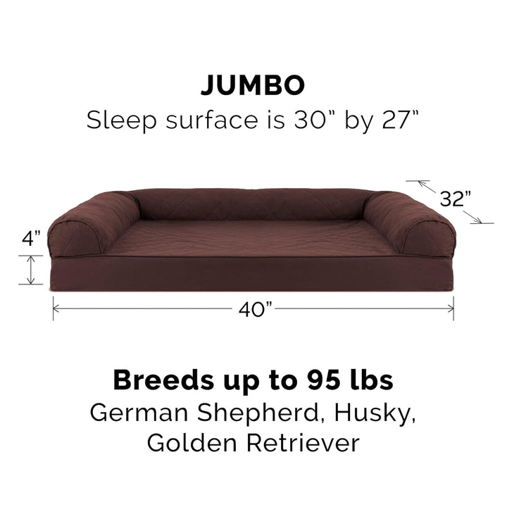 Furhaven Ersatzbezug für Hundebett, gesteppt, Kaffeebraun, Grösse XL Gestepptes Kaffeebraun Jumbo Nu
