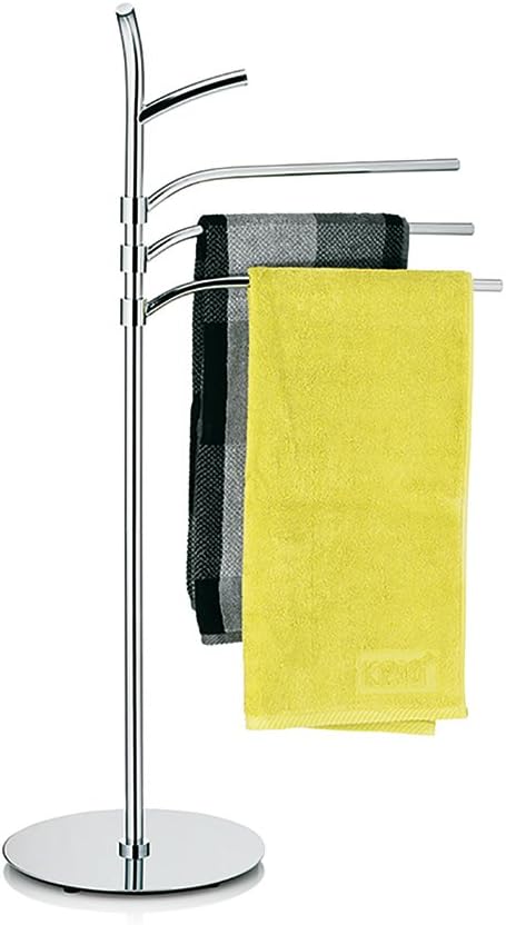 kela 22872 Handtuchhalter, 3 Arme, Rostfrei, Verchromtes Metall, 30 x 30 x 98.5 cm Höhe, Saltus, Sal