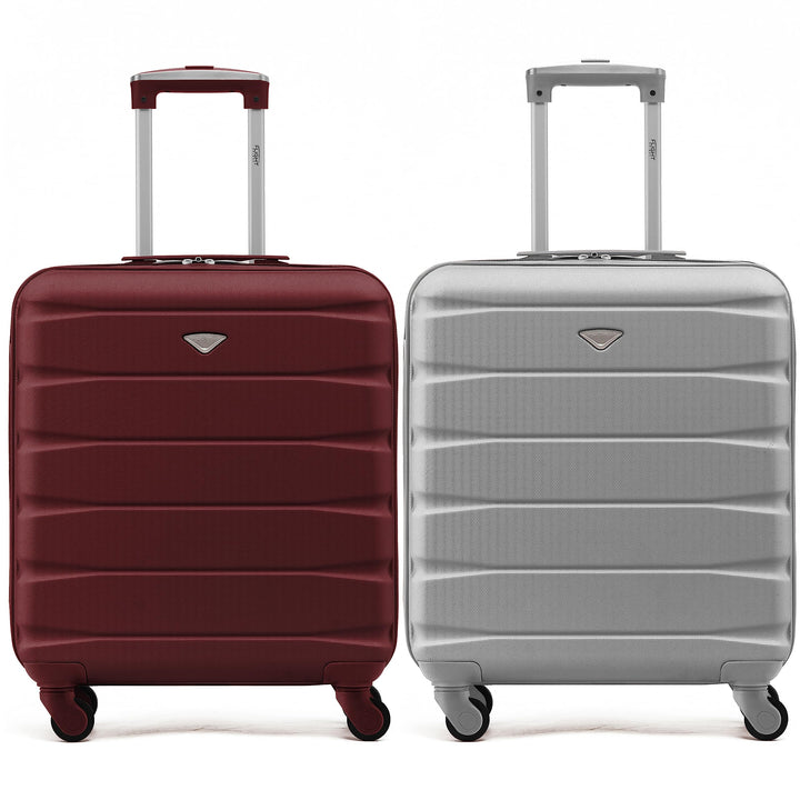 Flight Knight Suitcase Set of 2 Lightweight 4 Wheel ABS Hard Case Carry On Hand Luggage Approved for