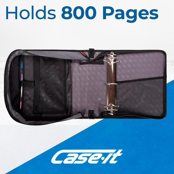 Case it King Size Mighty Reissverschluss-Ordner, 3 Ringe, 10,2 cm Fassungsvermögen, 28,9 x 21,6 cm,